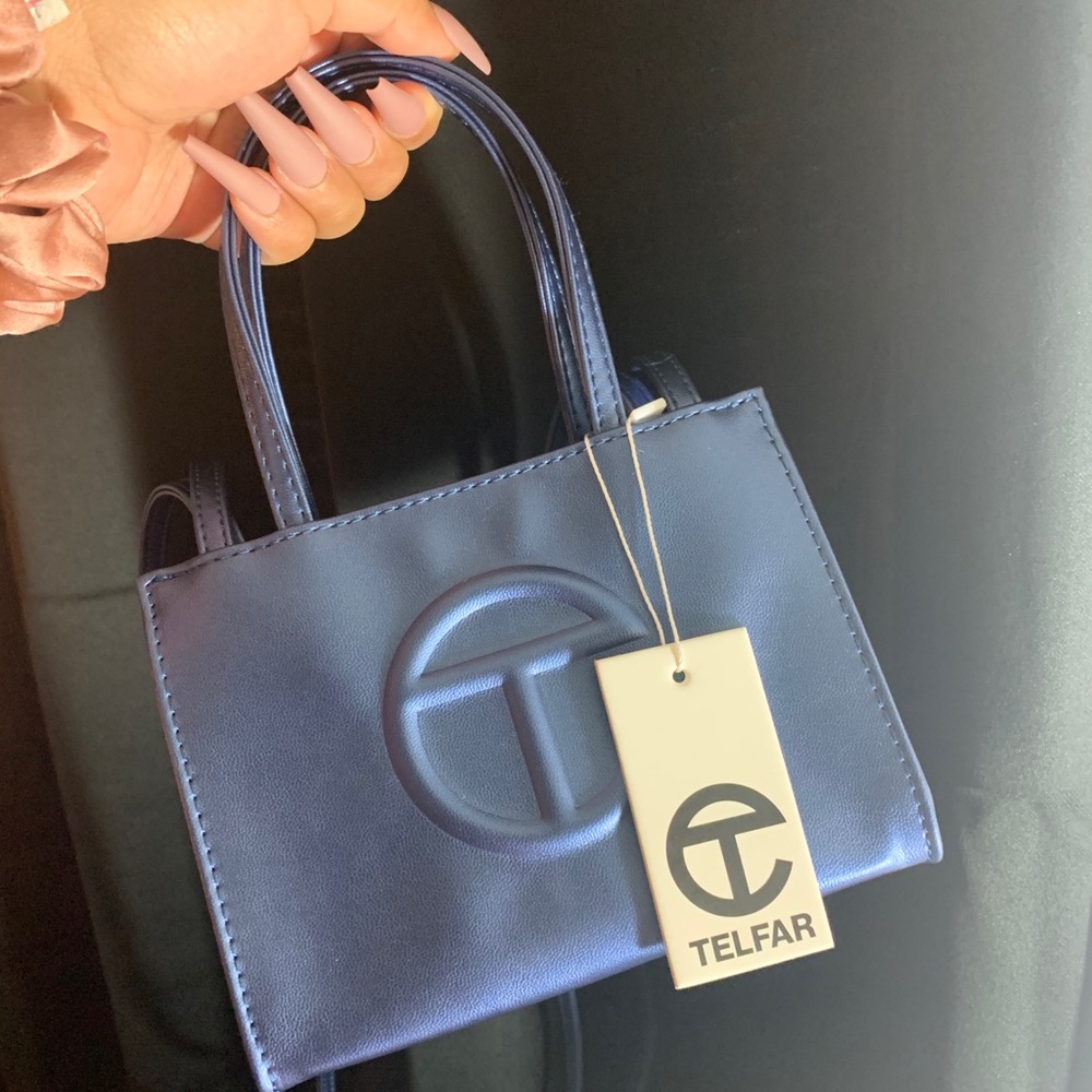 SOLD COBALT BLUE TELFAR SMALL SHOPPING BAG